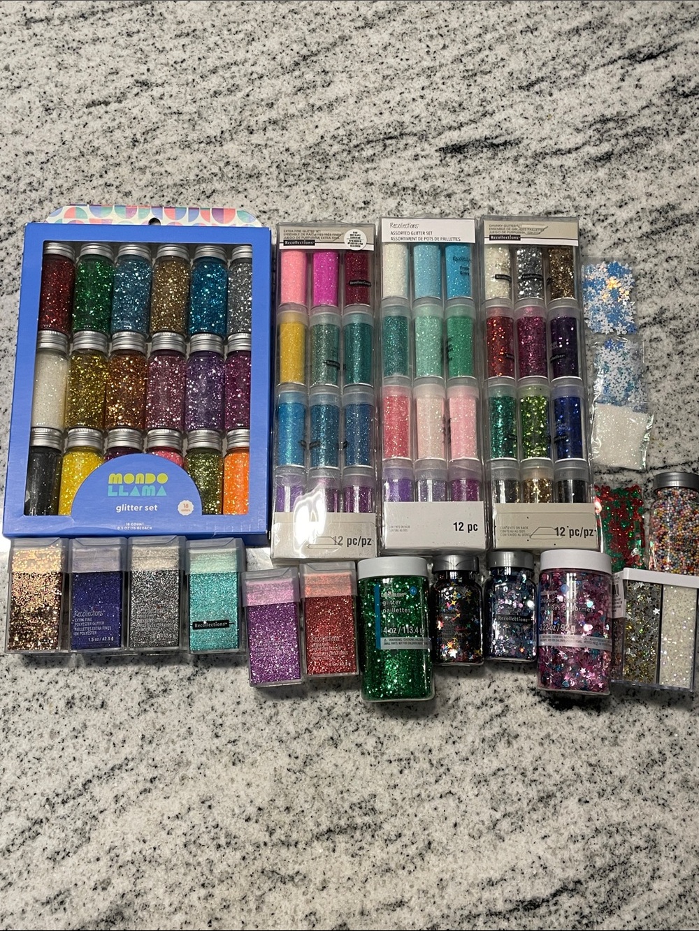 Lot of Glitter NWT Mondo Llama Recollections Creatology Various Colors Shapes
